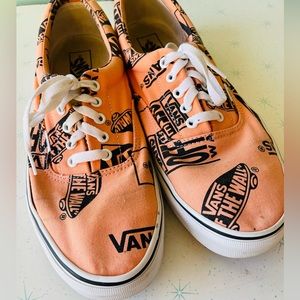Vans logo mix tangerine orange black skater men’s shoes size 12 dudes rad hip
